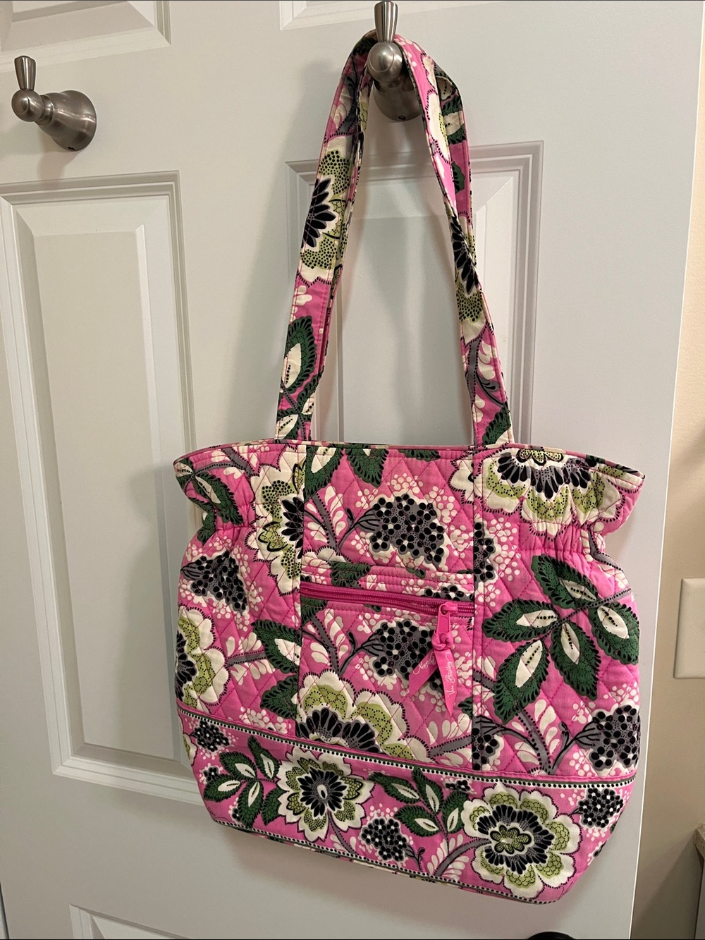 Vera Bradley Retired Pink Swirls Glenna Tote bag pink and green